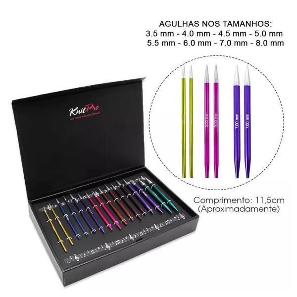 Kit Agulhas Circulares Intercambiáveis Knitpro Melodies Imagem de Kit Agulhas Circulares Intercambiáveis Knitpro Melodies
