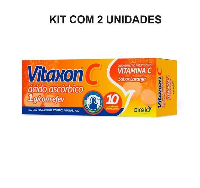 Imagem de Kit Airela Vitaxon C Sabor Laranja Com 2 Unidades De 10 Cpr