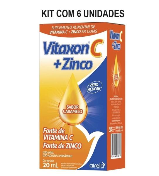 Imagem de Kit Airela Vitaxon C + Zinco Caramelo C/ 6Un De 20ml Cada