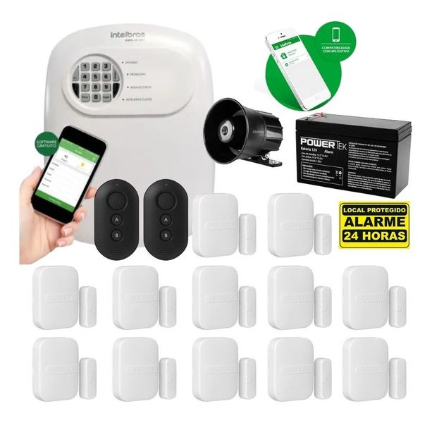 Imagem de Kit Alarme Intelbras Monitorado App Celular 12 Sensores