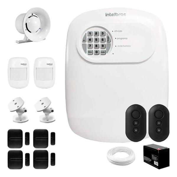 Imagem de Kit Alarme Residencial ANM 24 NET Intelbras com 2 sensores de presença IVP 2000 Sem Fio, 4 Sensores de portas e janelas XAS Smart Black, 2 Controles