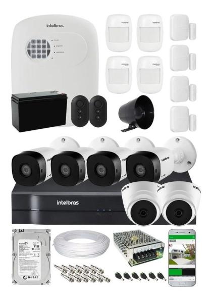 Imagem de Kit Alarme Residencial Via App E Kit Cftv 6 Câmera Intelbras