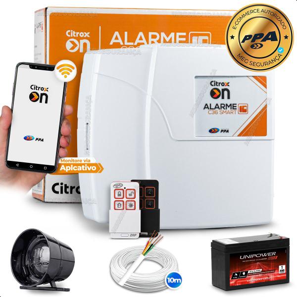 Imagem de Kit Alarme S/ Fio Ppa Wifi App + Controle Bateria E Sirene