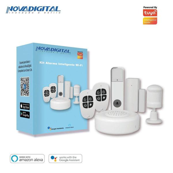 Imagem de Kit Alarme Segurança Inteligente Wifi Google Alexa Tuya - Nova Digital