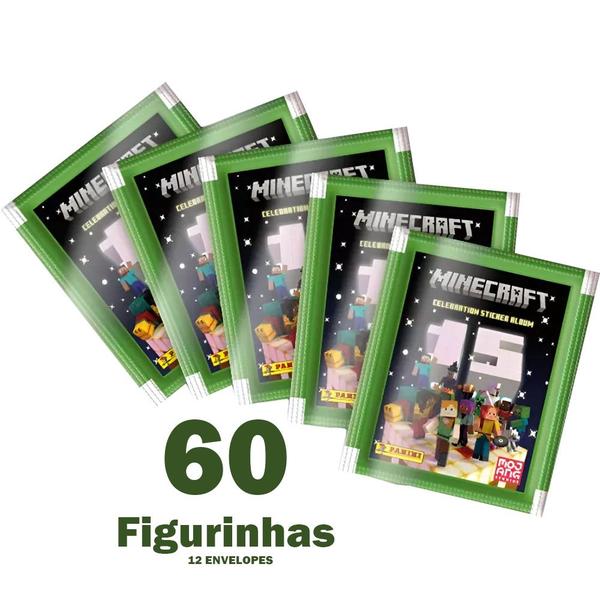 Imagem de Kit Album Minecraft + 60 Figurinhas Mundo dos Games 15 Anos Livro Ilustrado Oficial