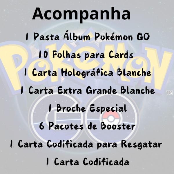 Imagem de Kit Álbum Pasta Fichário Pokémon GO com Box Equipe Sabedoria Treinadora Blanche e 10 Folhas 9 Bolsos