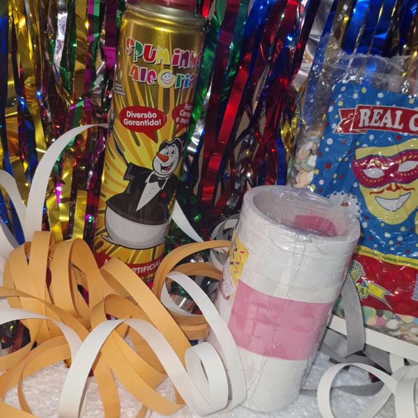 Imagem de Kit Alegria Espuma+serpentinas+confete Festa Carnaval