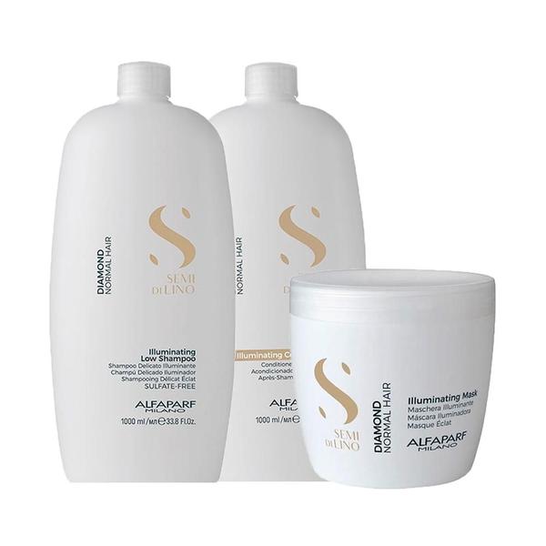 Kit Alfaparf SDL Diamond - Sh 1000ml+Cond 1000ml+Másc 500ml - ALFAPARF MILANO PROFESSIONAL Kit Alfaparf SDL Diamond - Sh 1000ml+Cond 1000ml+Másc 500ml - ALFAPARF MILANO PROFESSIONAL