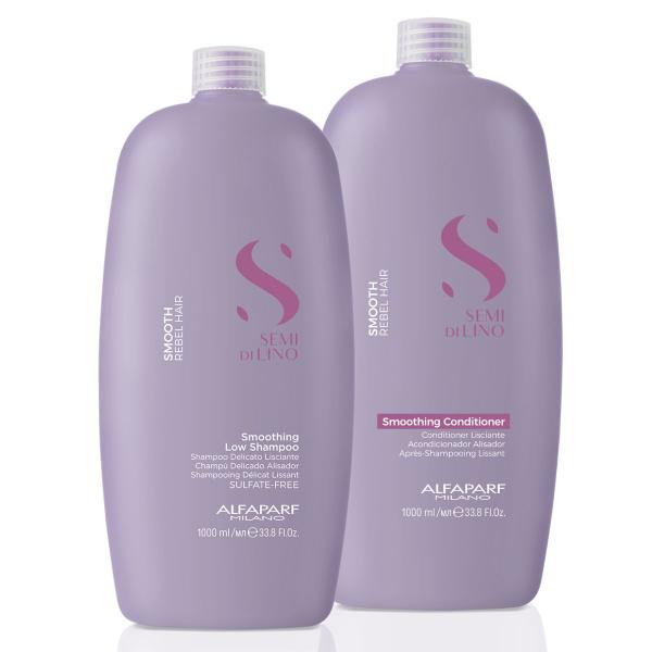 Imagem de Kit Alfaparf SDL Smoothing Shampoo Condicionador 1l