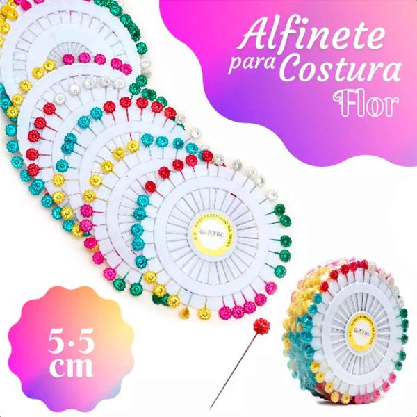 Imagem de Kit Alfinete Costura Disco Cabeca Colorida/Bca - 06 modelos