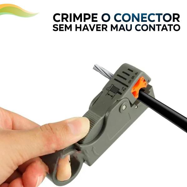 Imagem de Kit Alicate Crimpar Decapador Cabos Coaxiais E 10 Plugs RG6