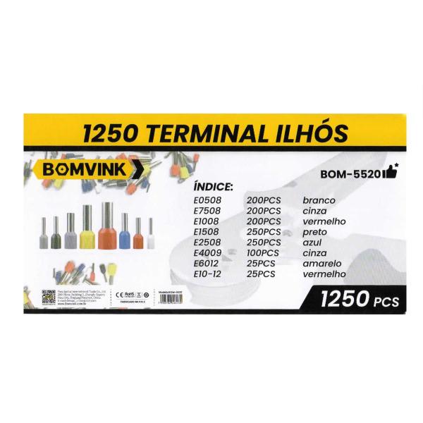 Imagem de Kit Alicate Prensa Terminal Tubular  c/ 1250 Terminais