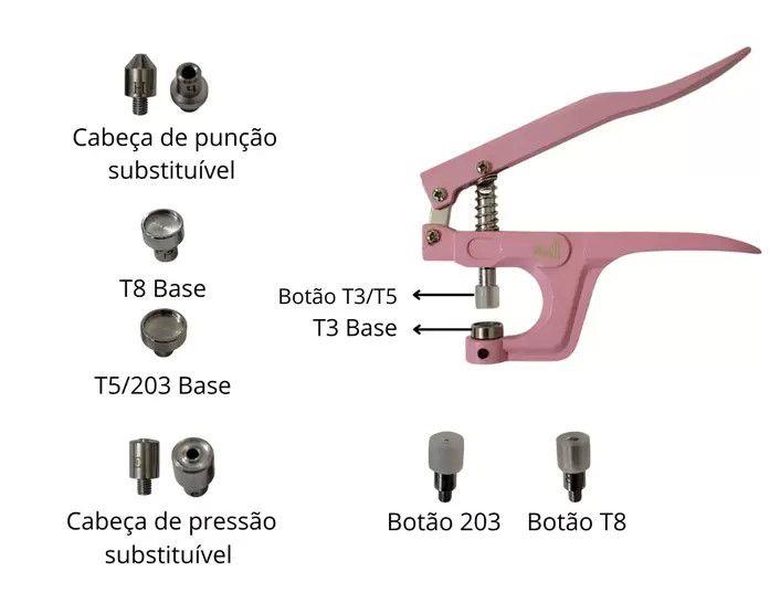 Imagem de Kit alicate pressão 3 em 1 + botões ritas e metal + ilhos - Lanmax