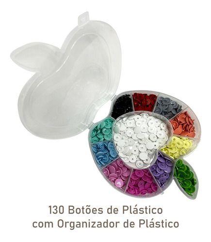 Imagem de Kit Alicate Pressão Prega Botão Ritas + 130 Botões Rita 12mm