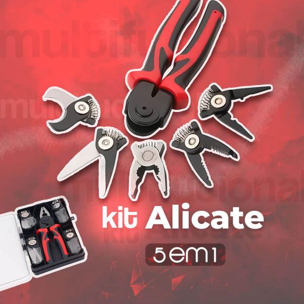 Imagem de Kit Alicate Universal 5 em 1 Desencapador CrimpadorDecapador Fio e Cabos