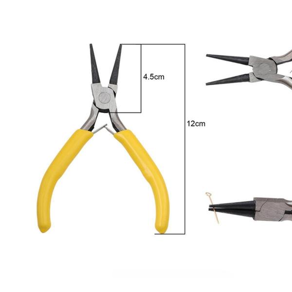 Imagem de Kit Alicate Universal Meia-cana Corte Diagonal Bico Redondo 3 Peças Para Artesanais DIY Bijuterias M