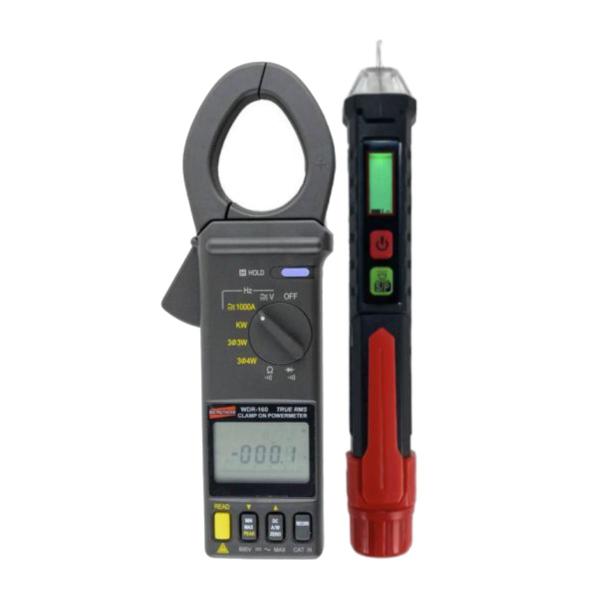 Imagem de Kit Alicate Wattímetro Digital Tensão Corrente Wdr-160 Fasímetro Identificador Sequência Fase Spi-400 Instrutherm