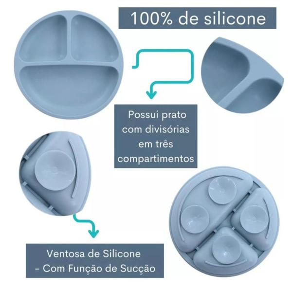 Imagem de Kit Alimentação Bebê /Baby/Criança de Silicone com 8 peças