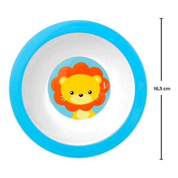 Kit Alimentação Bebê Leão Garfo Colher Babador 2 Pratos Buba Imagem de Kit Alimentação Bebê Leão Garfo Colher Babador 2 Pratos Buba