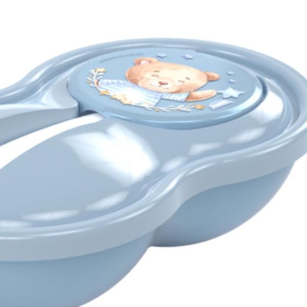 Imagem de Kit Alimentação Bebê Prato Térmico com Ventosa, Pote de Papinha e Caneca Urso