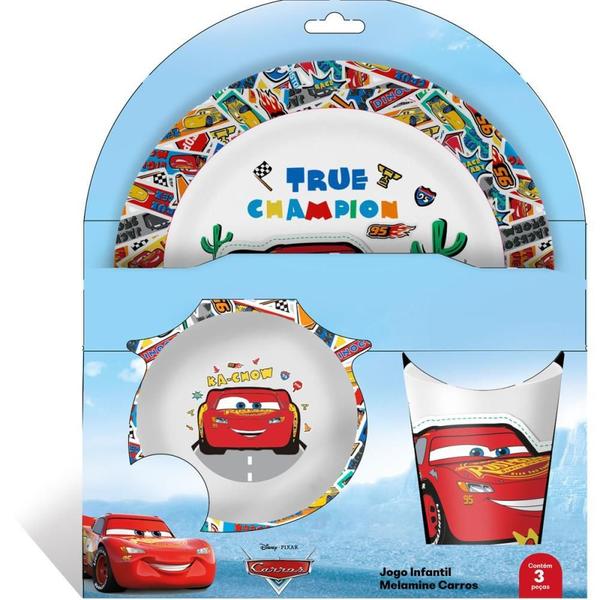 Kit Alimentação CARS - Prato + BOWL + Copo - Yangzi Imagem de Kit Alimentação CARS - Prato + BOWL + Copo