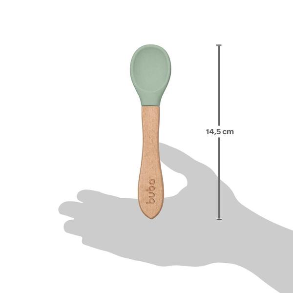 Kit alimentacao colher silicone e bambu e babador introdução alimentar infantil bebe versátil - Buba Imagem de Kit alimentacao colher silicone e bambu e babador introdução alimentar infantil bebe versátil