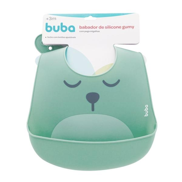 Kit alimentacao colher silicone e bambu e babador introdução alimentar infantil bebe versátil - Buba Imagem de Kit alimentacao colher silicone e bambu e babador introdução alimentar infantil bebe versátil