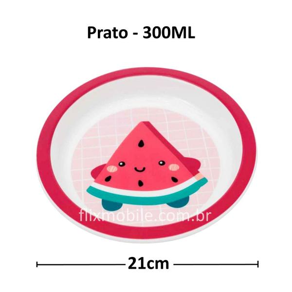 Kit Alimentação de Bebê com Garrafinha Prato Copo e Bowl de Melancia - Buba Imagem de Kit Alimentação de Bebê com Garrafinha Prato Copo e Bowl de Melancia