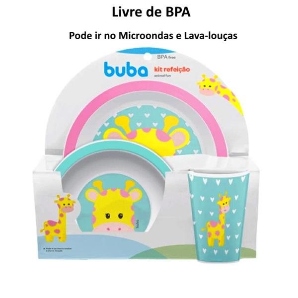 Kit Alimentação de Bebes Girafinha com 6 Peças Buba Original Imagem de Kit Alimentação de Bebes Girafinha com 6 Peças Buba Original