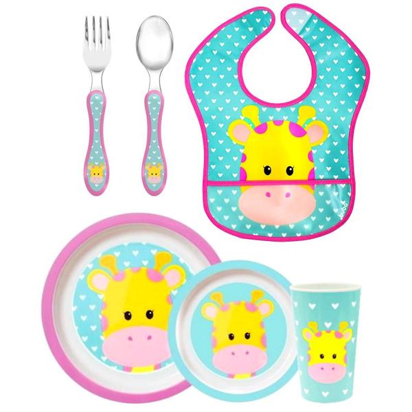 Kit Alimentação de Bebes Girafinha com 6 Peças Buba Original Imagem de Kit Alimentação de Bebes Girafinha com 6 Peças Buba Original
