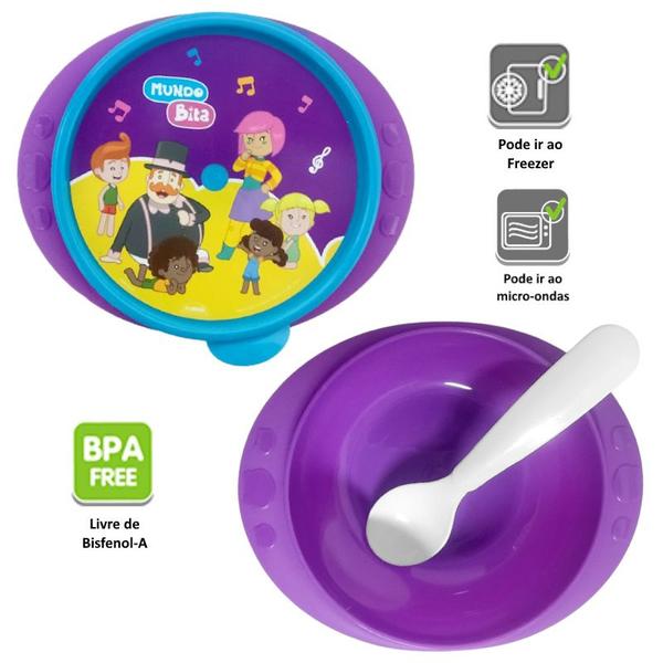 Kit Alimentação Infantil do Mundo Bita com Pratinho e Colher Plasútil Imagem de Kit Alimentação Infantil do Mundo Bita com Pratinho e Colher Plasútil