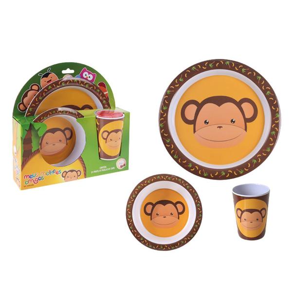 Imagem de Kit Alimentação Infantil Melhores Amigos Macaco - Art House