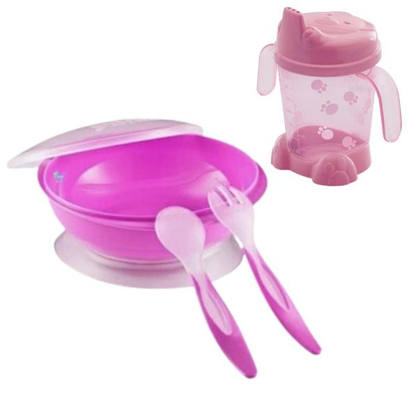 Imagem de Kit Alimentação Infantil Pratinho com Ventosa Pituca+ Adoleta