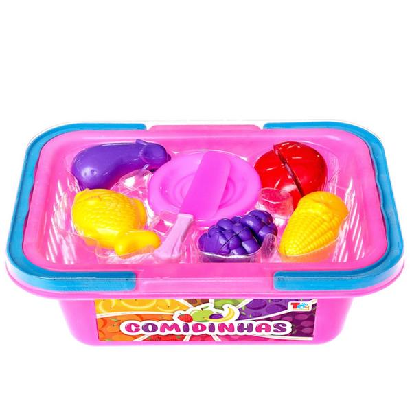 Kit Alimentos de Brinquedo Crec Cre + Cesta de Mercado 8 peças Faz de Conta - Toy Master Imagem de Kit Alimentos de Brinquedo Crec Cre + Cesta de Mercado 8 peças Faz de Conta