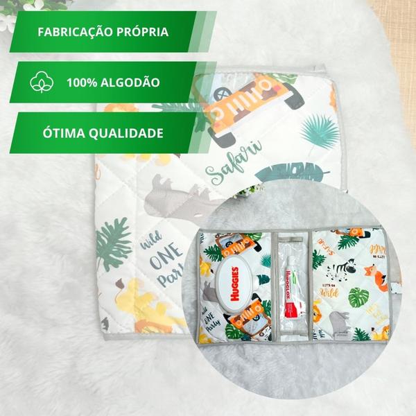 Imagem de Kit Almofada Amamentação com Porta Fralda Bebê Menina Menino