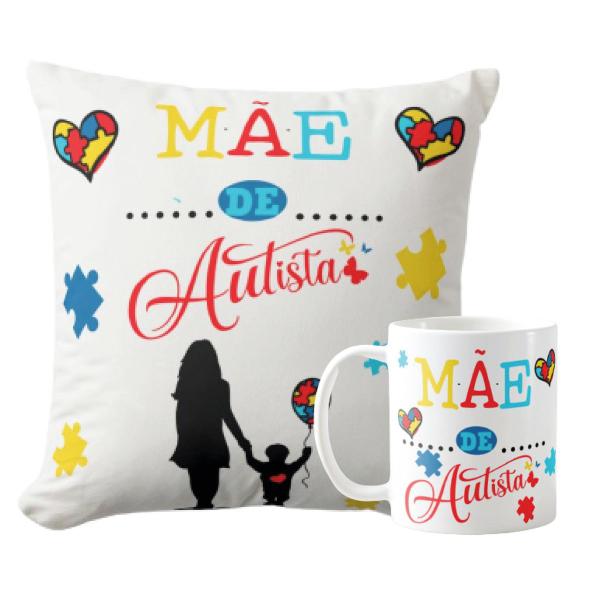 Imagem de Kit Almofada e Caneca Presente Especial Mãe Autista Autismo