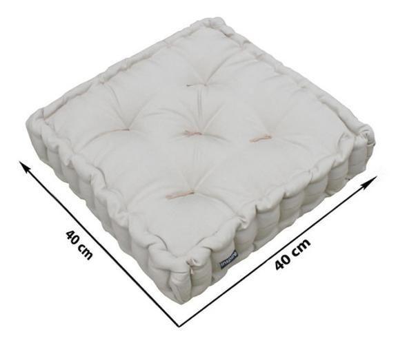 Imagem de Kit Almofada Futon Alto Conforto 40X40Cm 4 Unidades - Bege