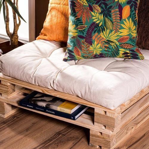 Imagem de Kit Almofada Futon Básica 70X70Cm 4 Unidades - Bege