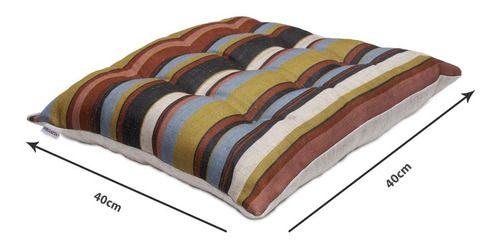 Imagem de Kit Almofada Futon De Linho Colorida 40x40cm 4 Unidades