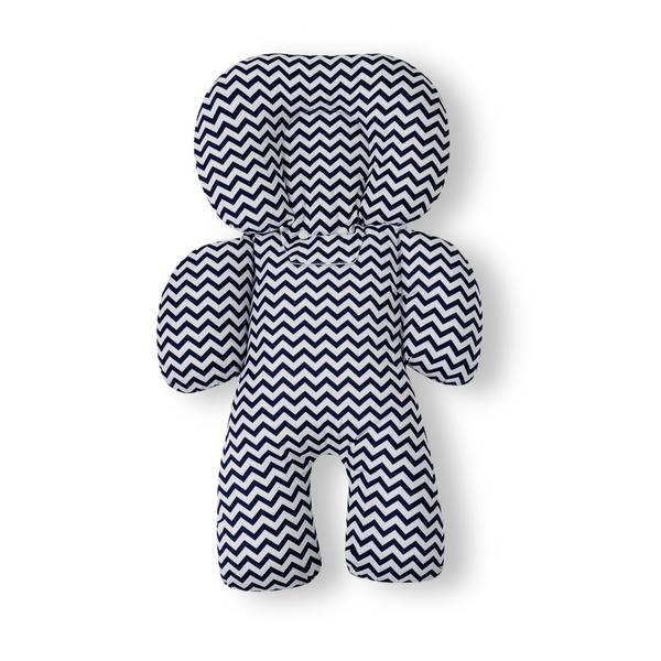 Imagem de Kit almofada para carrinho e bebê conforto - zig zag azul