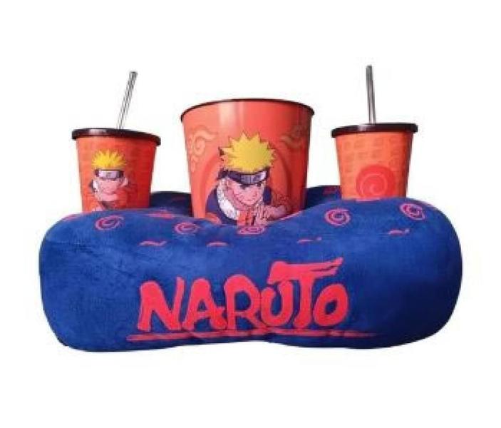 Imagem de Kit almofada pipoca infantil fibra veludo naruto 10065187