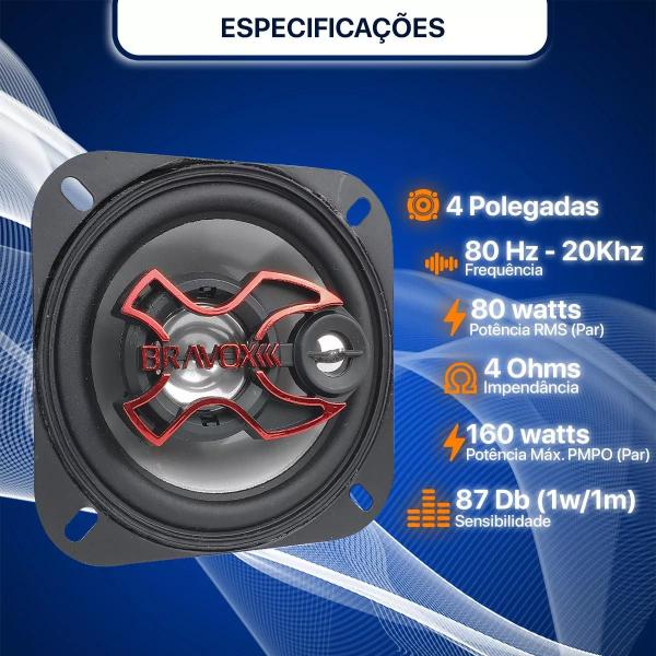 Imagem de Kit Alto Falante Fiesta G3 6 E 4 Pol. 200w Bravox Ford