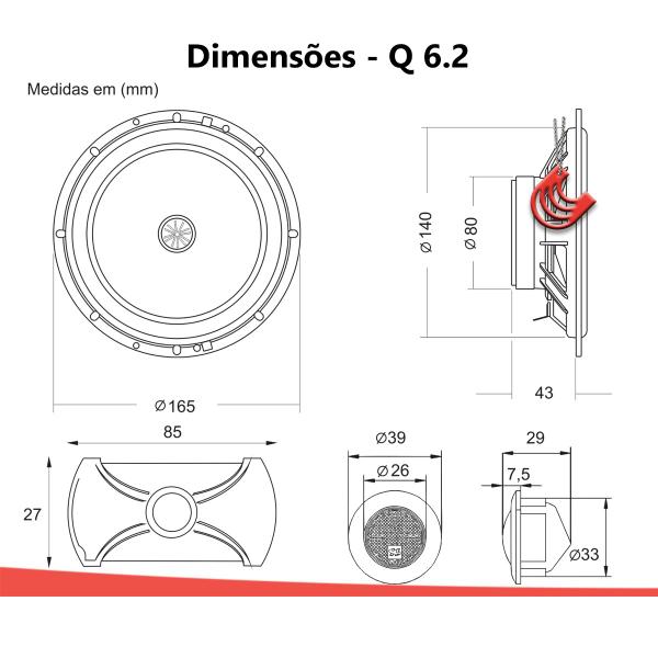 Imagem de Kit Alto Falantes Dianteiros + Traseiros Chevrolet Corsa Sedan 1994 a 2012 - Hurricane Platino 640w