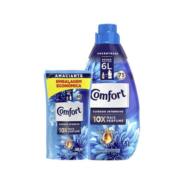 Imagem de Kit Amaciante Comfort Concentrado Intensivo Intense 1,5l + Refil 900ml