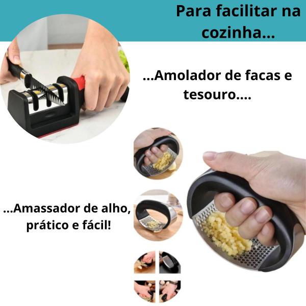 Imagem de KIT Amassador Compacto + Afiador Elegante Multiuso