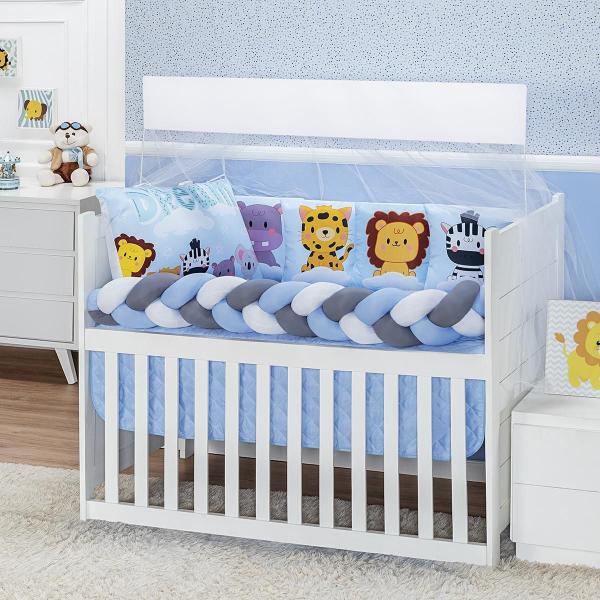 Imagem de Kit Americano Berço Baby Zoo Estampado 10 Peças Bebe Luxuoso