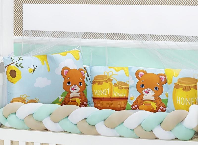 Imagem de Kit Americano Berço Baby Zoo Estampado 10 Peças Bebe Luxuoso