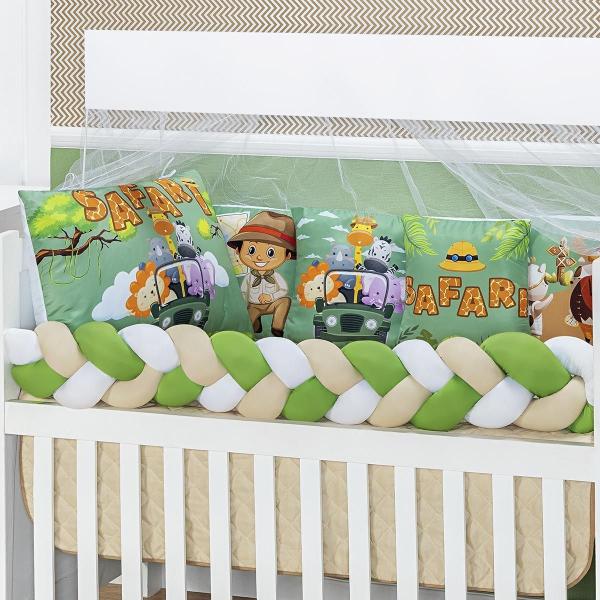 Imagem de Kit Americano Berço Baby Zoo Estampado 10 Peças Bebe Luxuoso