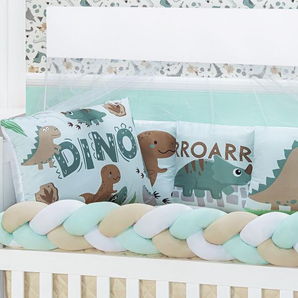 Imagem de Kit americano de berço baby zoo estampado 10 peças para bebe luxuoso