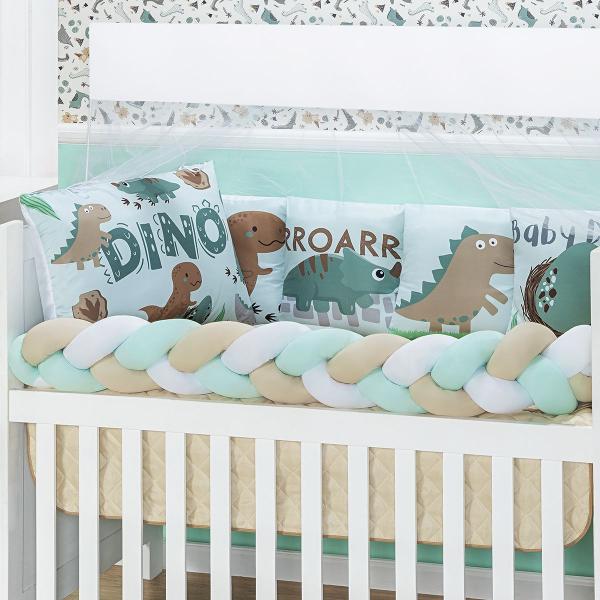 Imagem de Kit americano de berço baby zoo estampado 10 peças para bebe luxuoso